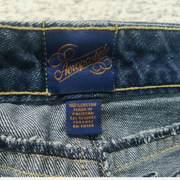 AEROPOSTALE Distressed Denim Mini Skirt. Sz 5 / 6 - Picture 3 of 3